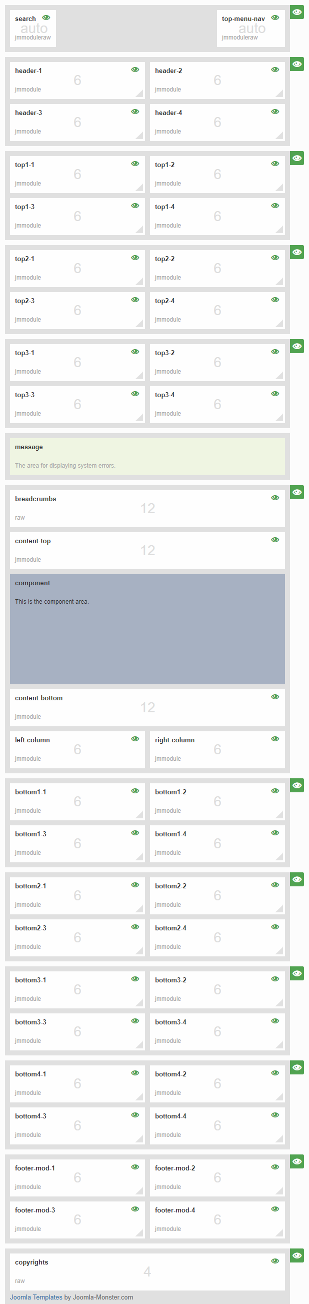Module positions for small screen Module positions for small screen